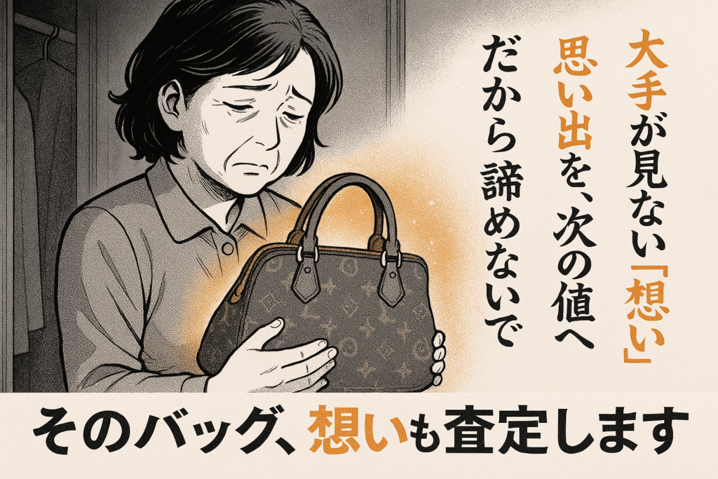 ハンドバッグを手に持ち寂しそうな表情を浮かべる女性